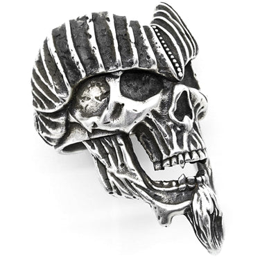 Large S’Tan Bloodstock Ring - Sterling Silver - Black Feather Design